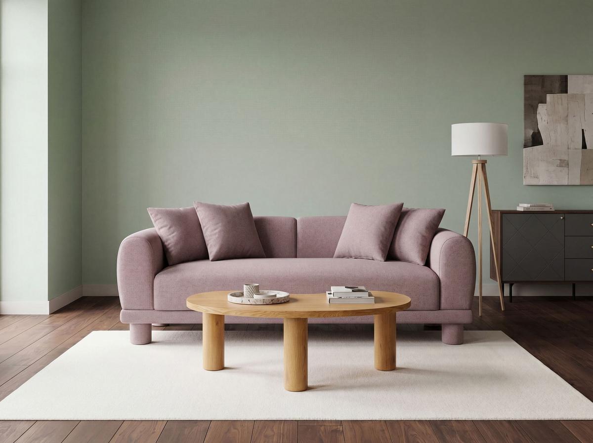 3-SITZER-SOFA Stoff Taupe Pori - Taupe, Textil (202/74/93cm) - Beliani