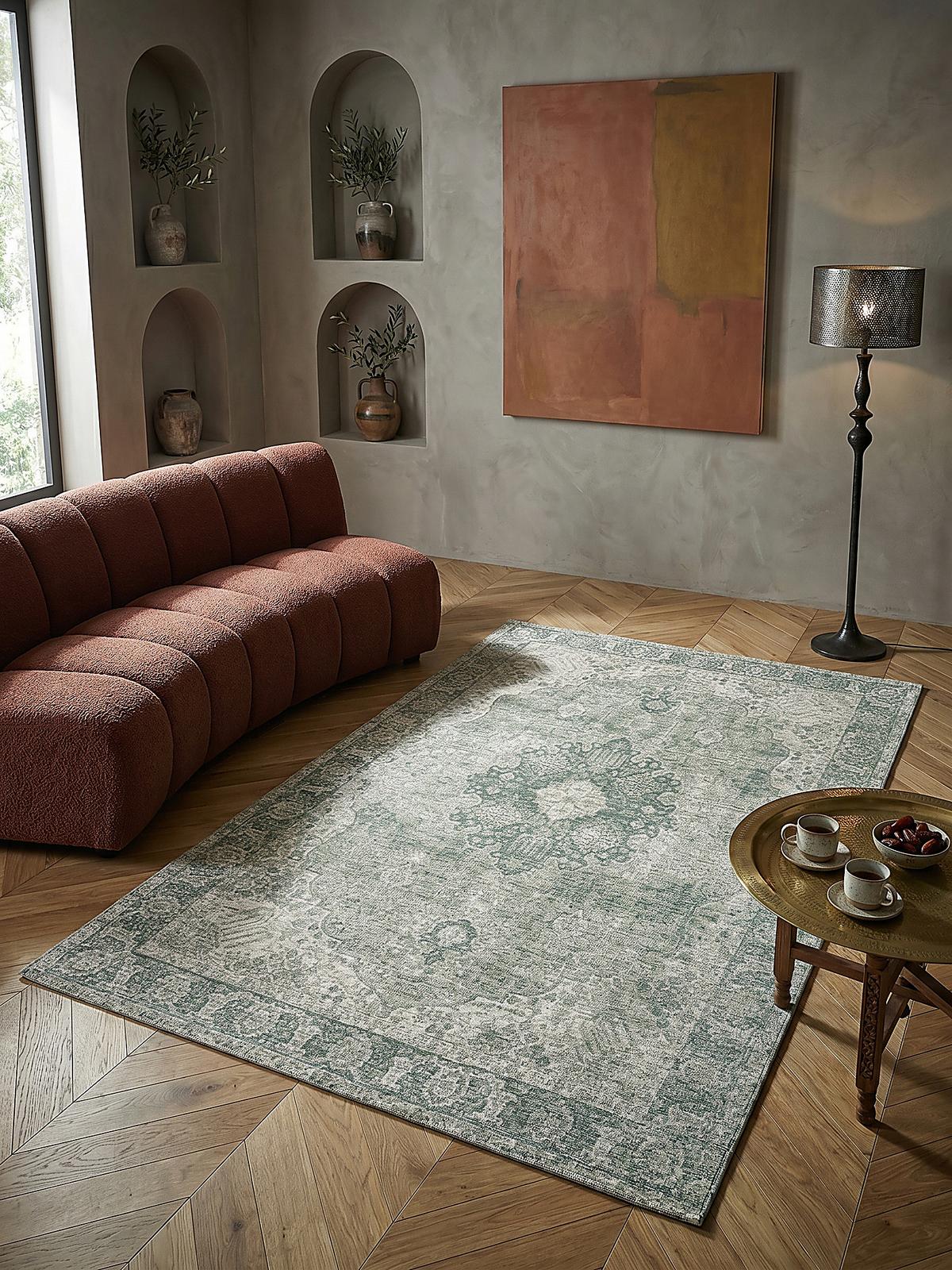 TEPPICH COQUET, im Vintage-Stil, Grün, 200 x 290 cm - Grün, Textil (290/200cm) - KADIMA DESIGN