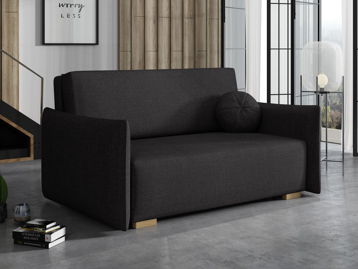SCHLAFSOFA Viva Glov III - Schwarz/Naturfarben, Holz/Textil (157/85/98cm) - MIRJAN24