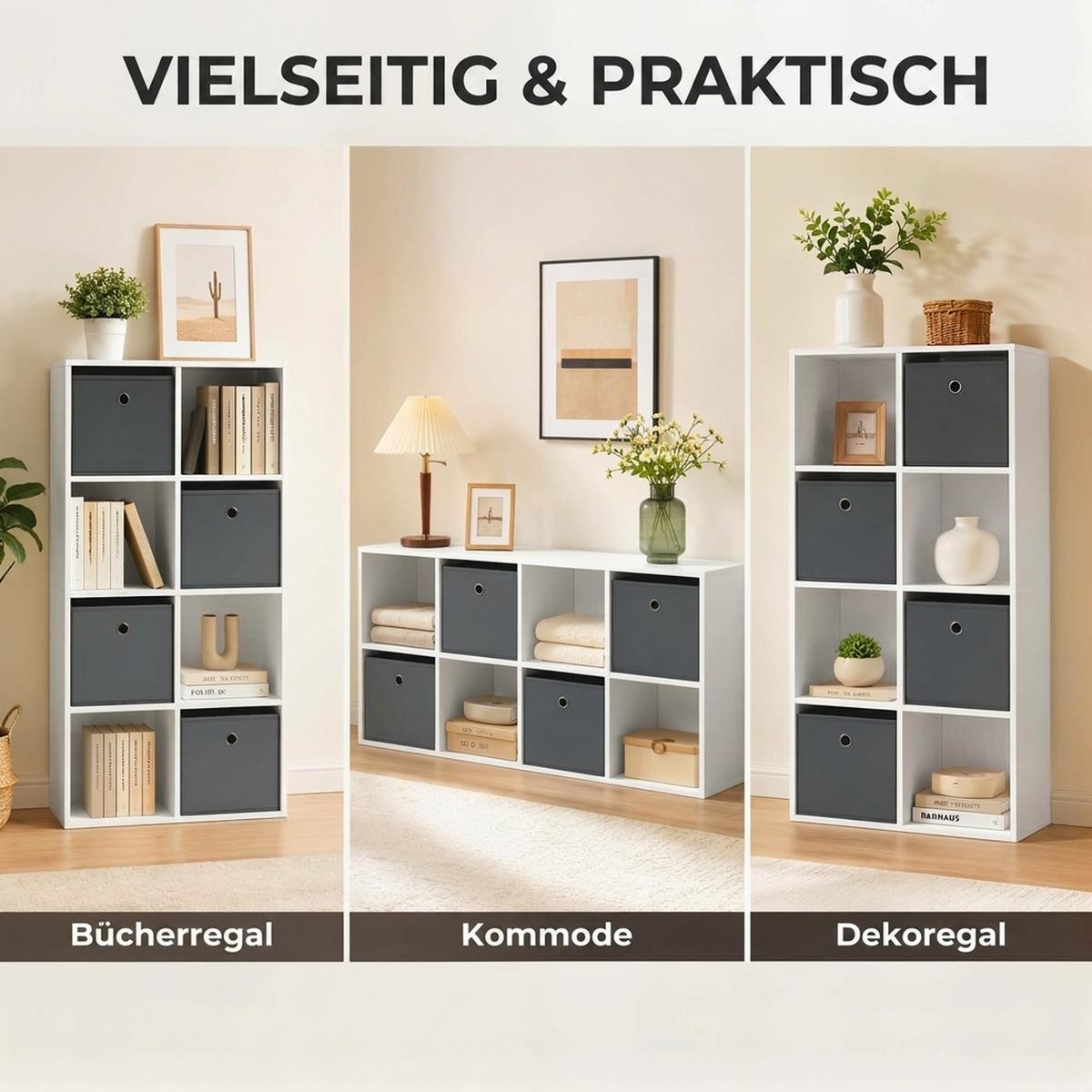 BÜCHERREGAL Spanplatte Weiß - Weiß, Holzwerkstoff (30/53.7/105.9cm) - HOMCOM