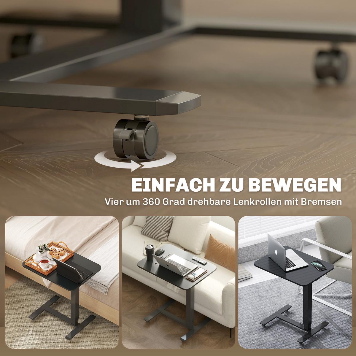 SCHREIBTISCH Spanplatte Stahl Schwarz - Schwarz, Holzwerkstoff/Metall (65/48/110cm) - HOMCOM