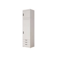 KLEIDERSCHRANK Elena 1D3S + Schrankaufsatz - Schwarz/Weiß, Holzwerkstoff/Kunststoff (60/246/53cm) - MIRJAN24
