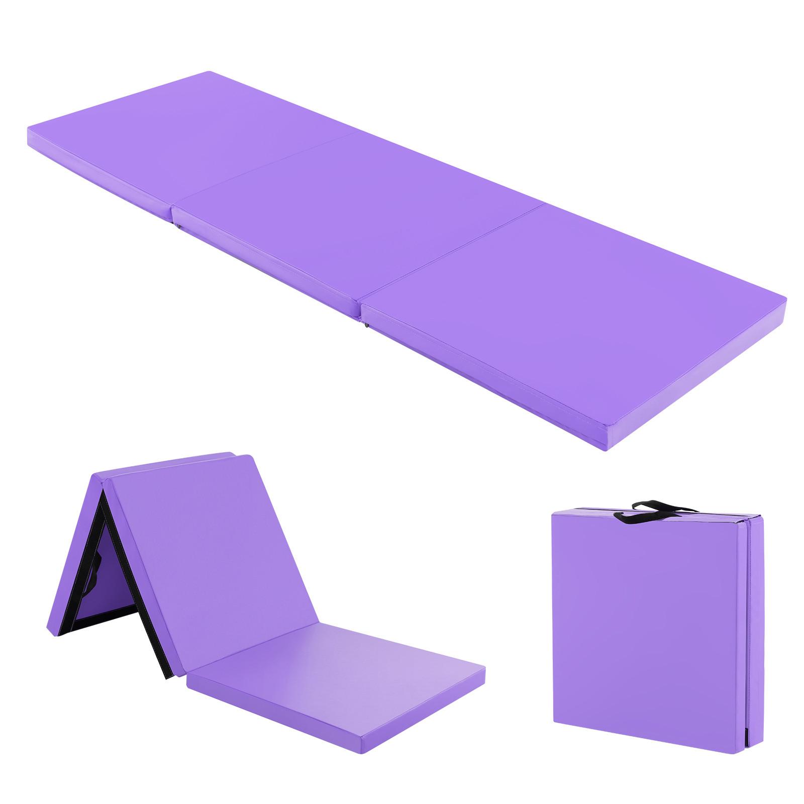 ÜBUNGSMATTE Violett - Lila, Leder (180/60cm) - COSTWAY