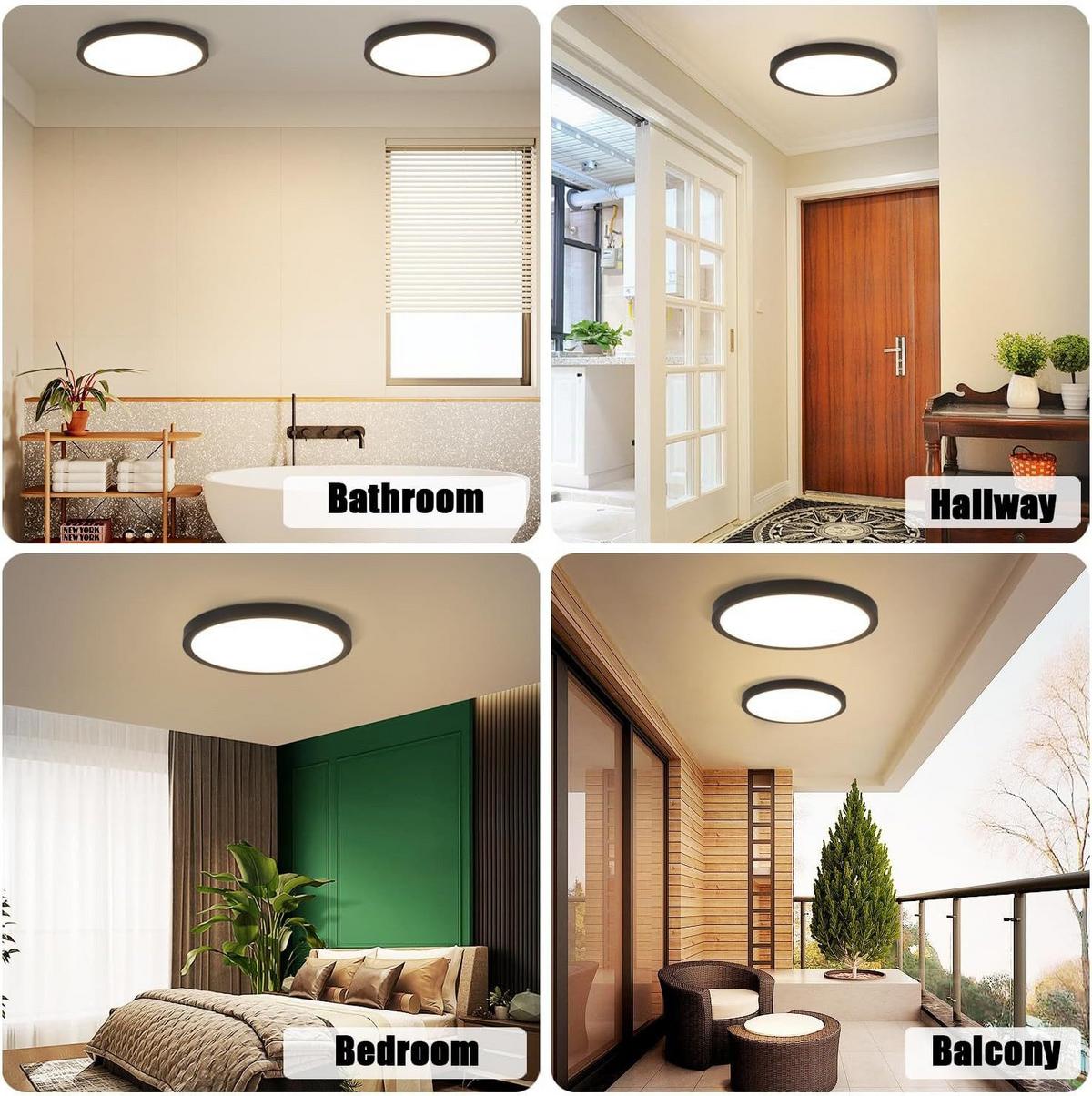 LED-DECKENLEUCHTE Dornschlag 22.0/2.5/22.0 cm - Schwarz, Kunststoff (22/22/2.5cm) - ZMH