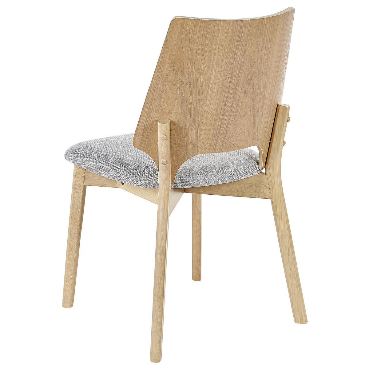 ESSZIMMERSTUHL 2er-Set Holzwerkstoff Heller Holzfarbton/Hellgrau Abee - Hellbraun, Holz/Textil (47/88/46cm) - Beliani