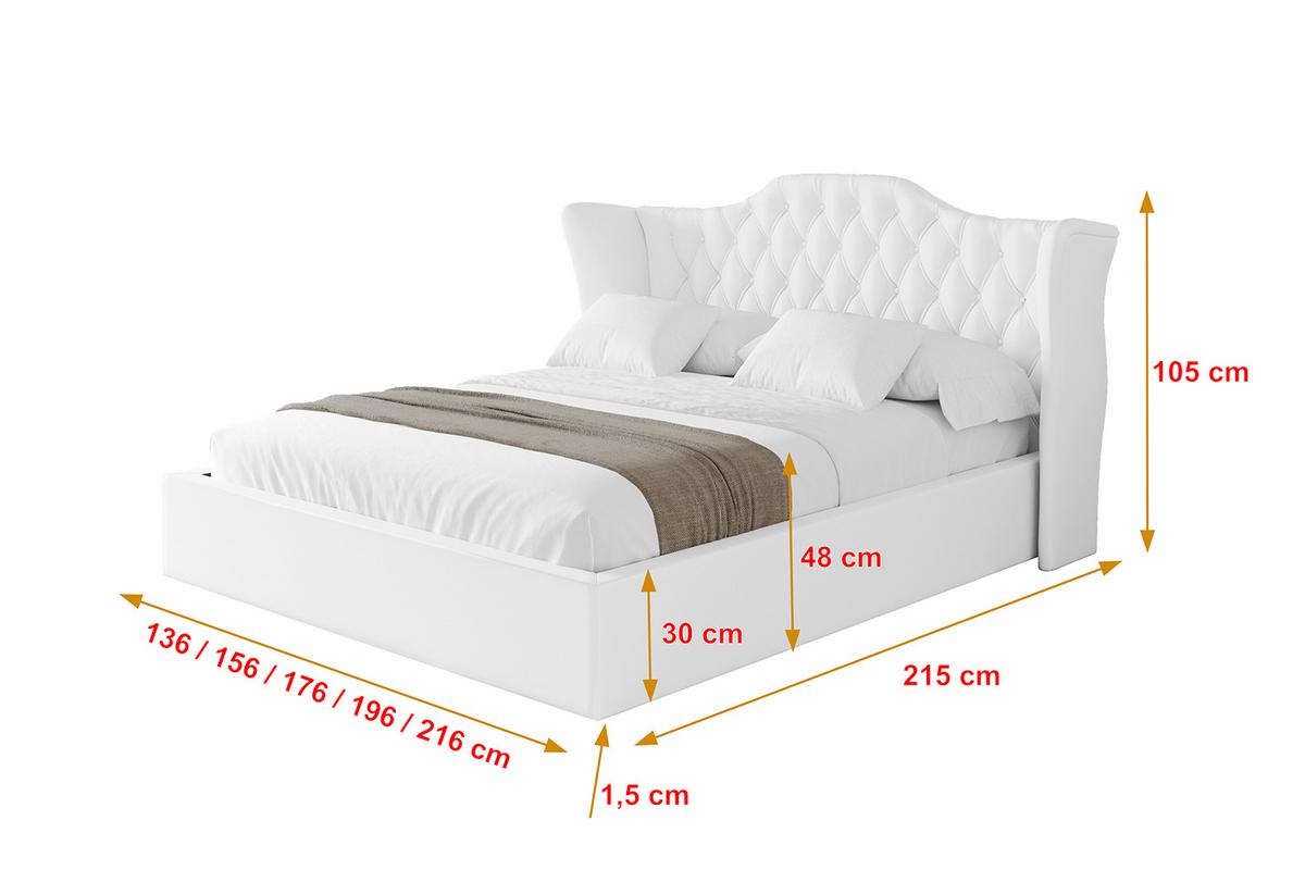 POLSTERBETT mit Bettkasten und Lattenrost, Boxbett ohne Matratze - ZORAN 140x200 Weiß Kunstleder - Weiß Hochglanz, Holzwerkstoff/Textil (140/200cm) - ALTDECOR