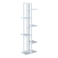 PFLANZENREGAL Tohmajärvi - Weiß Hochglanz, Holzwerkstoff/Metall (34/120/21cm) - [en.casa]
