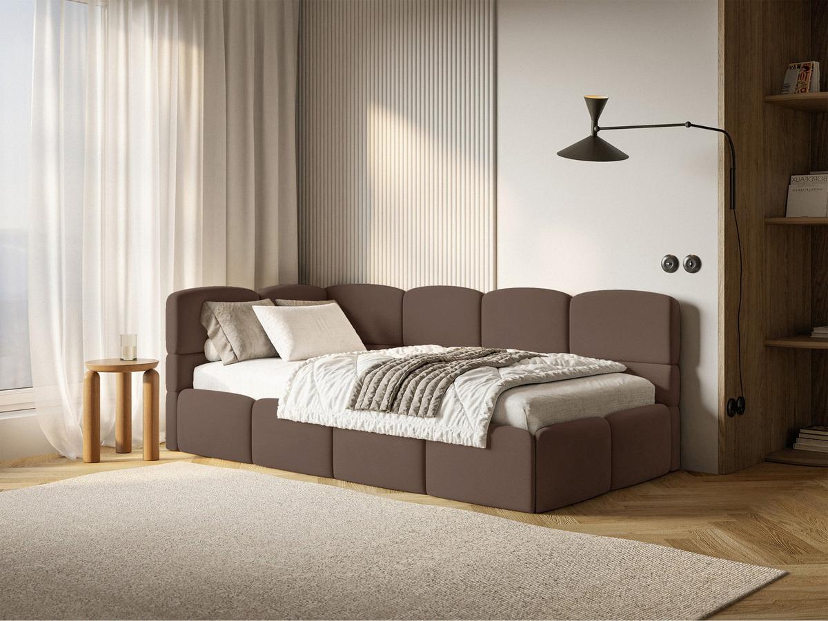 JUGENDBETT Cloudy Braun 120 x 200 cm - Schwarz/Braun, Kunststoff/Textil (120/200cm) - Selsey