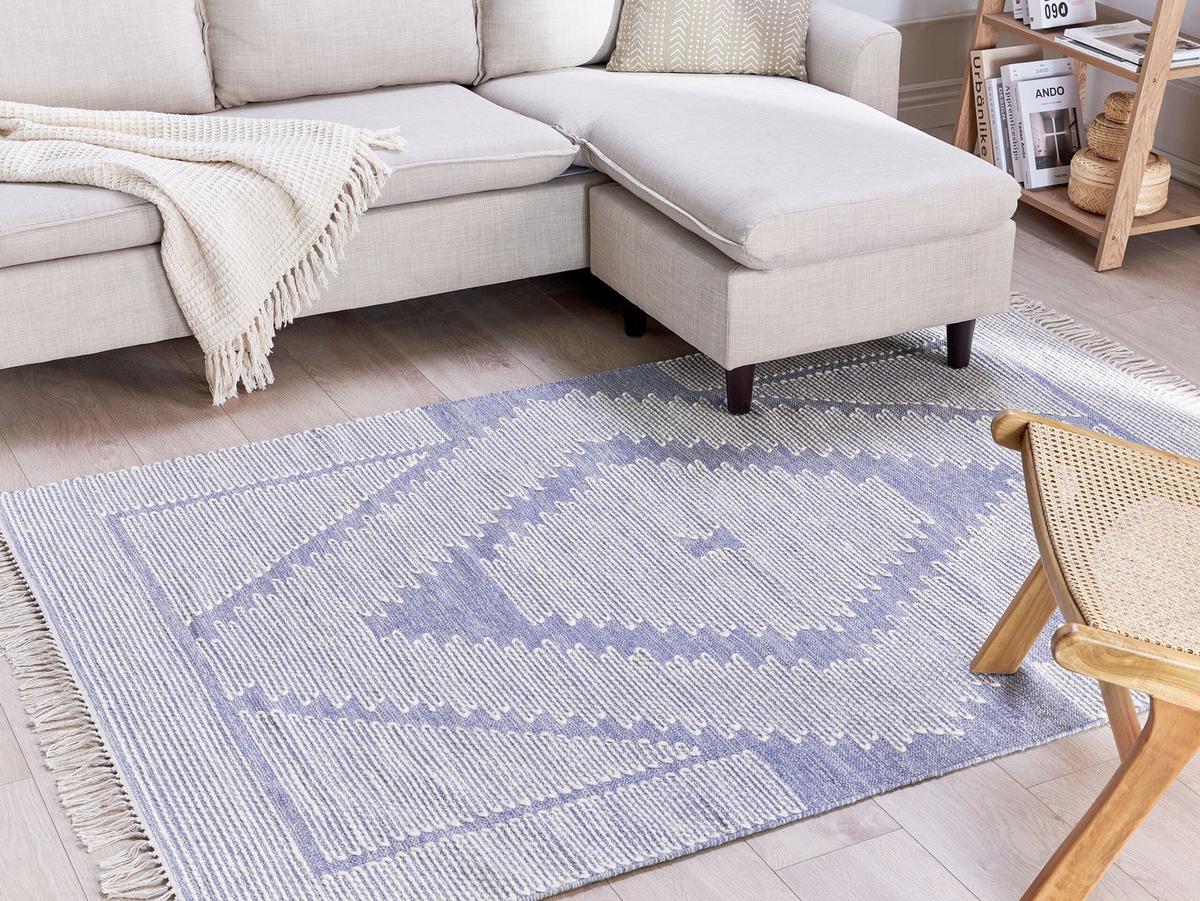KURZFLOR-TEPPICH Ansar 200/140 cm - Blau, Textil (140/200cm) - Beliani