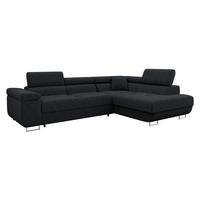 ECKSOFA Torezio Cord, Seite: Rechts - Schwarz, Holz/Textil (203/274cm) - MIRJAN24