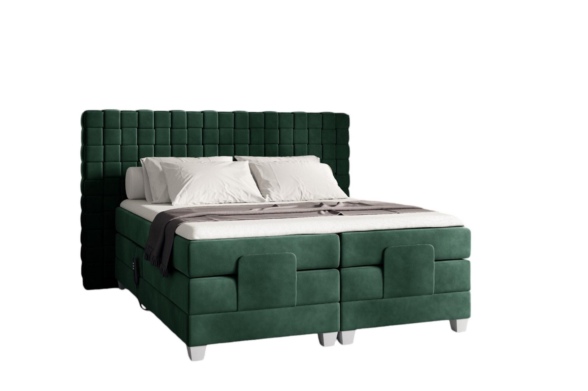BOXSPRINGBETT Elektrisch Vidal - Grün, Holzwerkstoff/Textil (200/200cm) - Fun Möbel