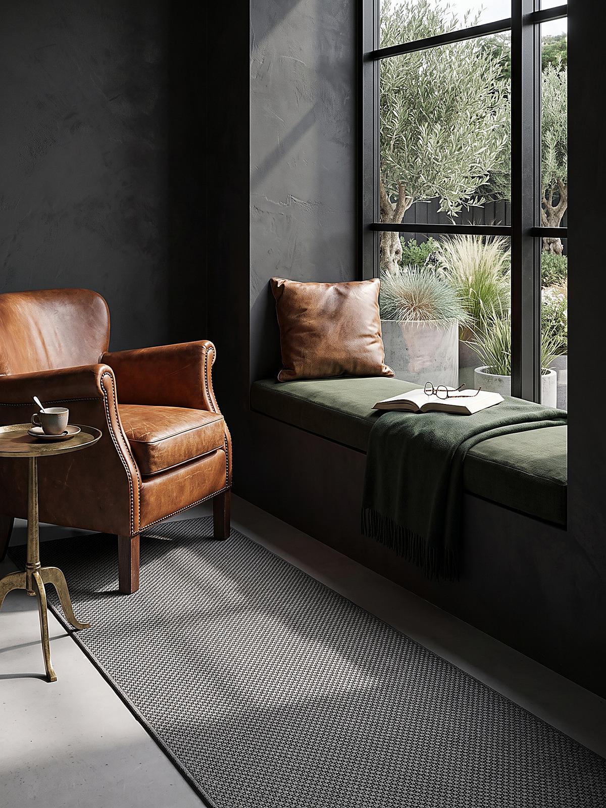 TEPPICHLÄUFER Uni BORNO Polypropylen Anthrazit 80 x 150 cm - Anthrazit, Textil (80/150cm) - KADIMA DESIGN