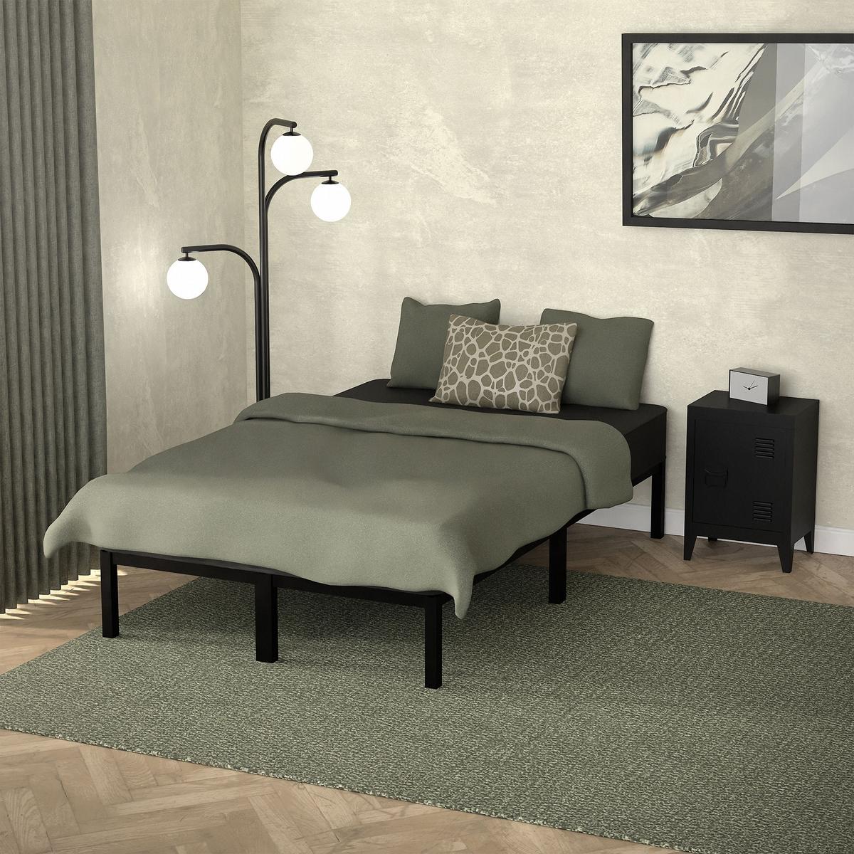 METALLBETT 120x200 cm mit Lattenrost Schwarz auf Stahlrahmen - Schwarz, Metall (120/200cm) - ML-DESIGN