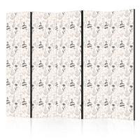 PARAVENT Einseitig Bedruckter 5-tlg 225x172 cm Blumen und Kräuter - Beige, Holz/Textil (225/172/3cm) - Muralo