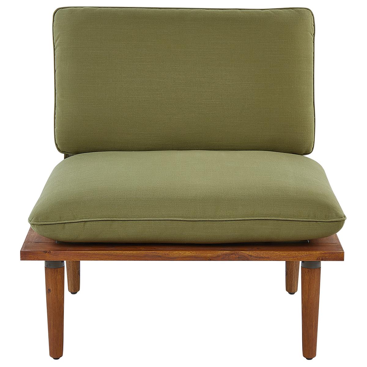 2-SITZER LOUNGE SET zertifiziertes Akazienholz Olivgrün Frascati - Olivgrün, Holz - Beliani