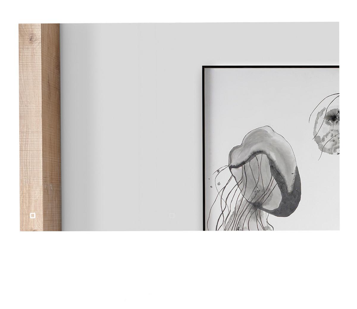 BADSPIEGEL mit LED Beleuchtung und Touchschalter, Wandspiegel 100 cm - Grau, Glas (100/65/3cm) - Furn.Design