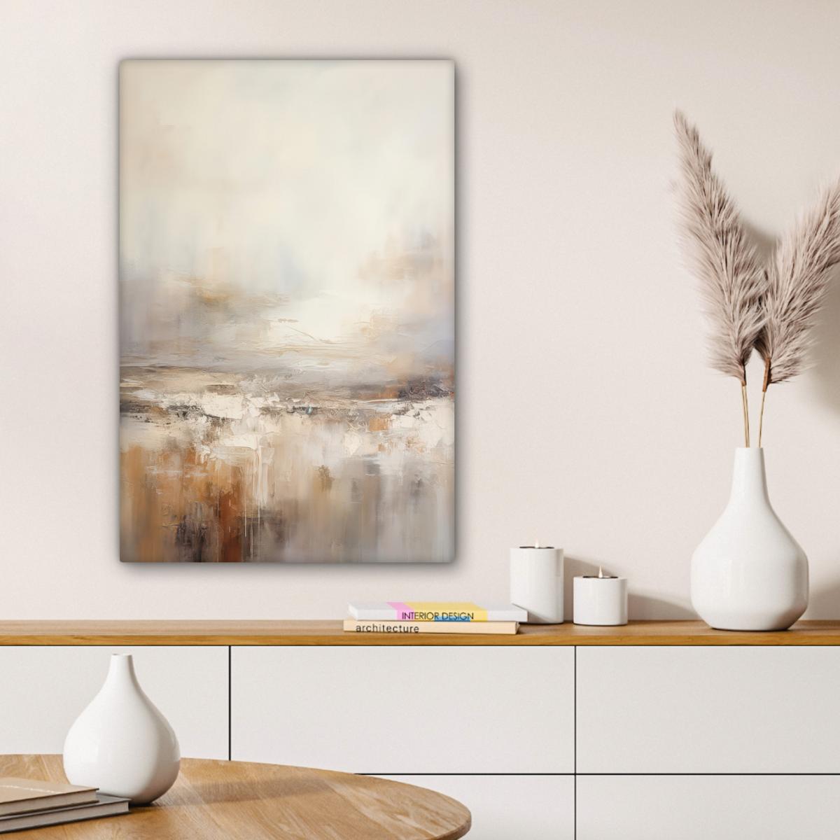LEINWANDBILD Kunst - Industriell - Grau - Braun - Abstrakt Wanddeko 40x60 cm - Sandfarben, Textil (40/60cm) - MuchoWow