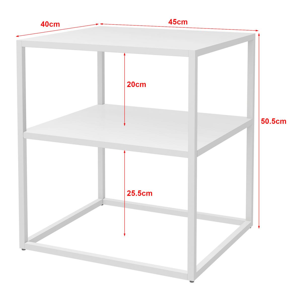 BEISTELLTISCH Raahe - Weiß, Metall (40/45/50cm) - [en.casa]