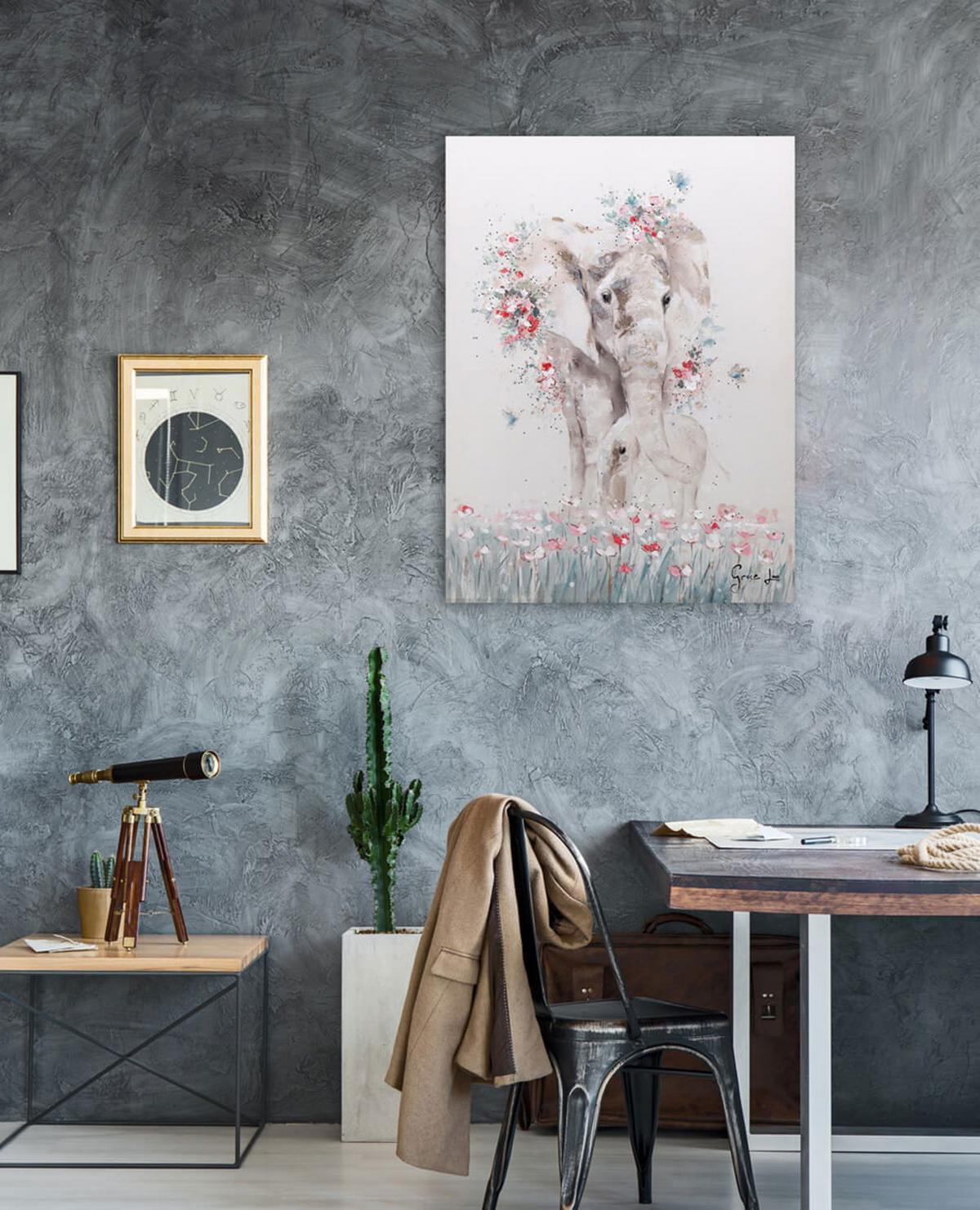 ACRYLBILD HANDGEMALT 75/100 cm - Taupe/Beige, Holz/Textil (75/100cm) - KUNSTLOFT