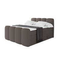 BOXSPRINGBETT mit Matratze H3/H4 - NINA-Z KING - 140x200 cm Braun - Braun, Holzwerkstoff (140/200cm) - ALTDECOR