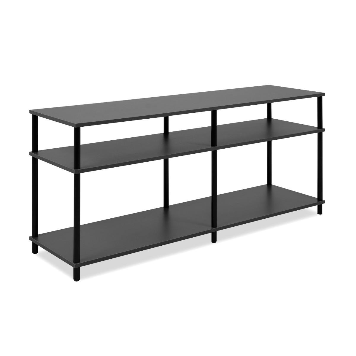 TV-MÖBEL mit 4 offenen Fächern 40/140/60 cm - Dunkelgrau, Holzwerkstoff (40/60/42cm) - Calicosy