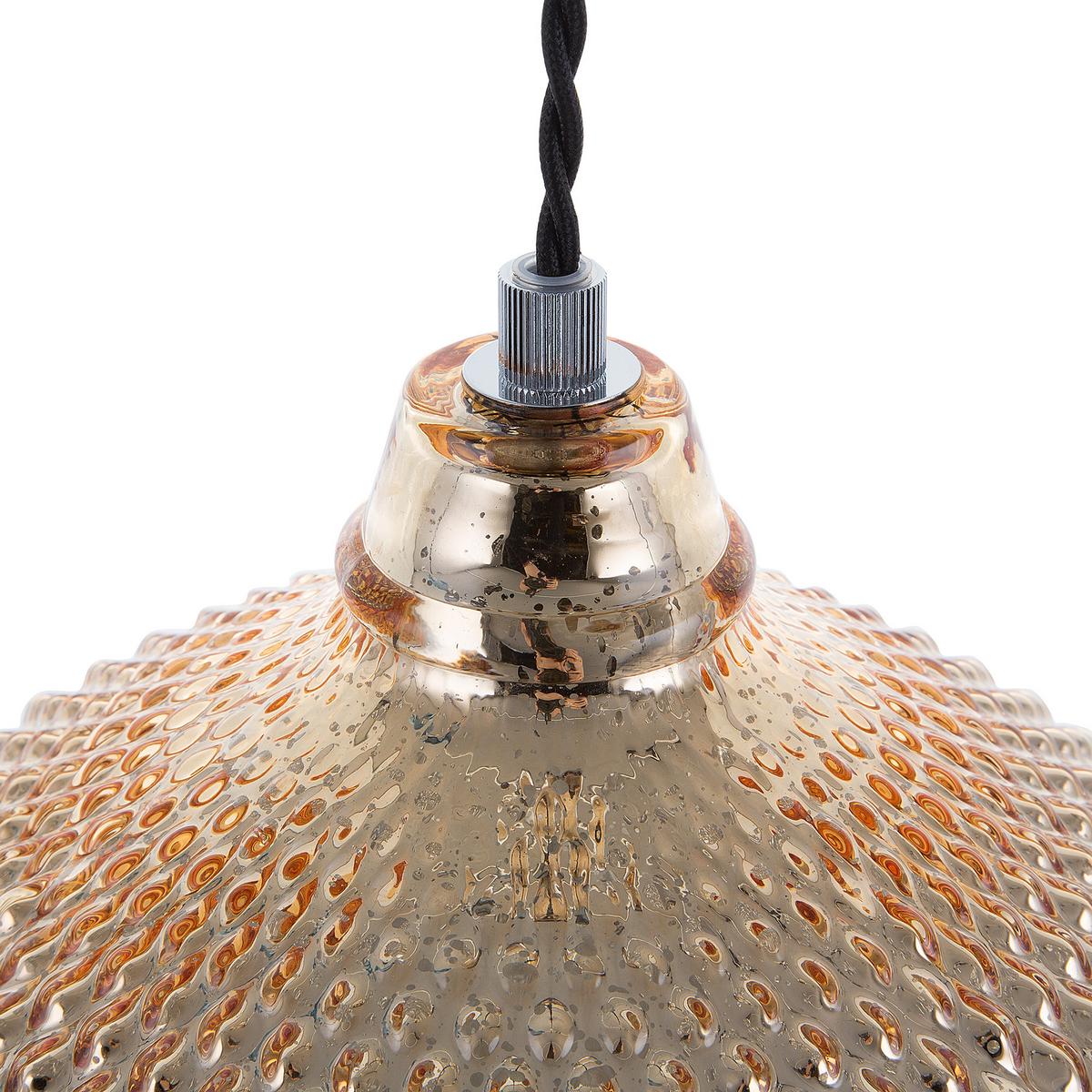 HÄNGELAMPE Madon 32/32/45 cm - Goldfarben, Glas (30/30/88cm) - Beliani