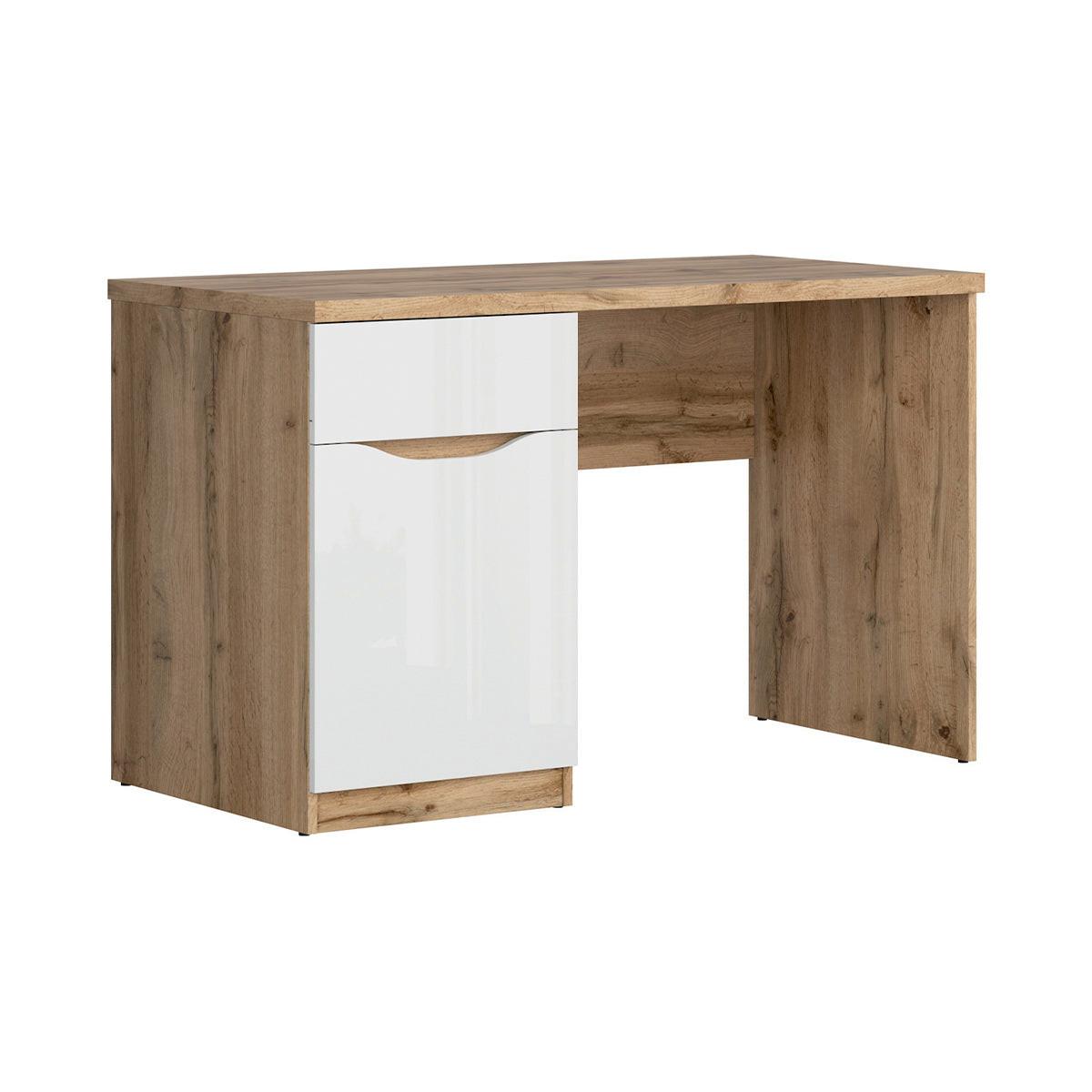 SCHREIBTISCH June Weiß und Holz - Weiß, Holzwerkstoff (120/60/76cm) - Petits-meubles