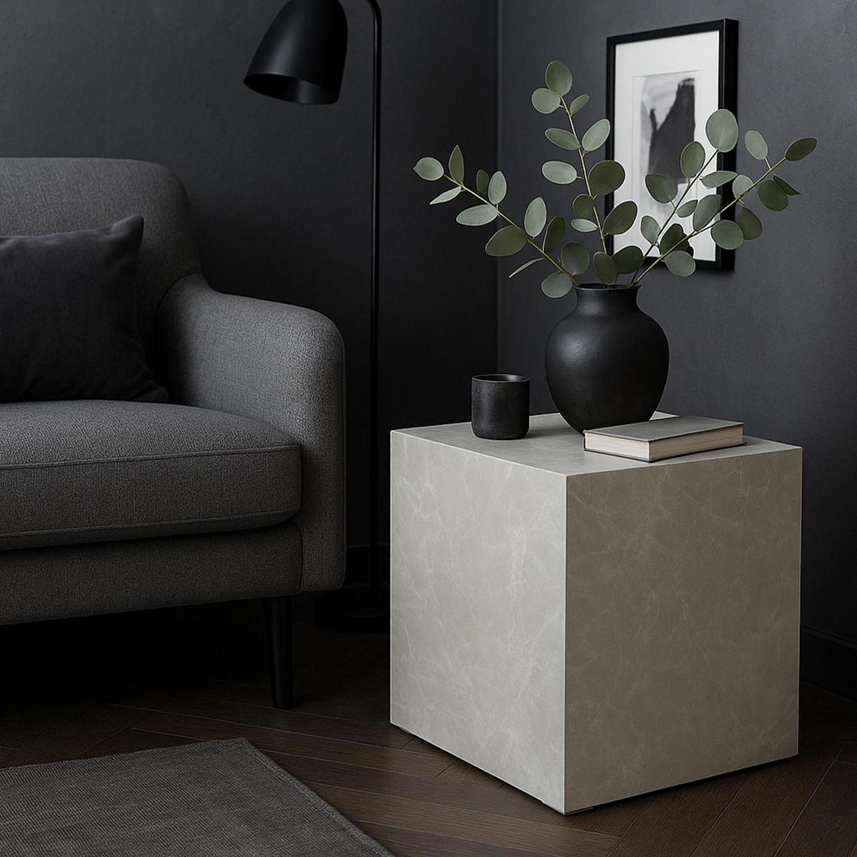 BEISTELLTISCH Ellelu - Taupe, Holzwerkstoff (40/40/45cm) - [en.casa]
