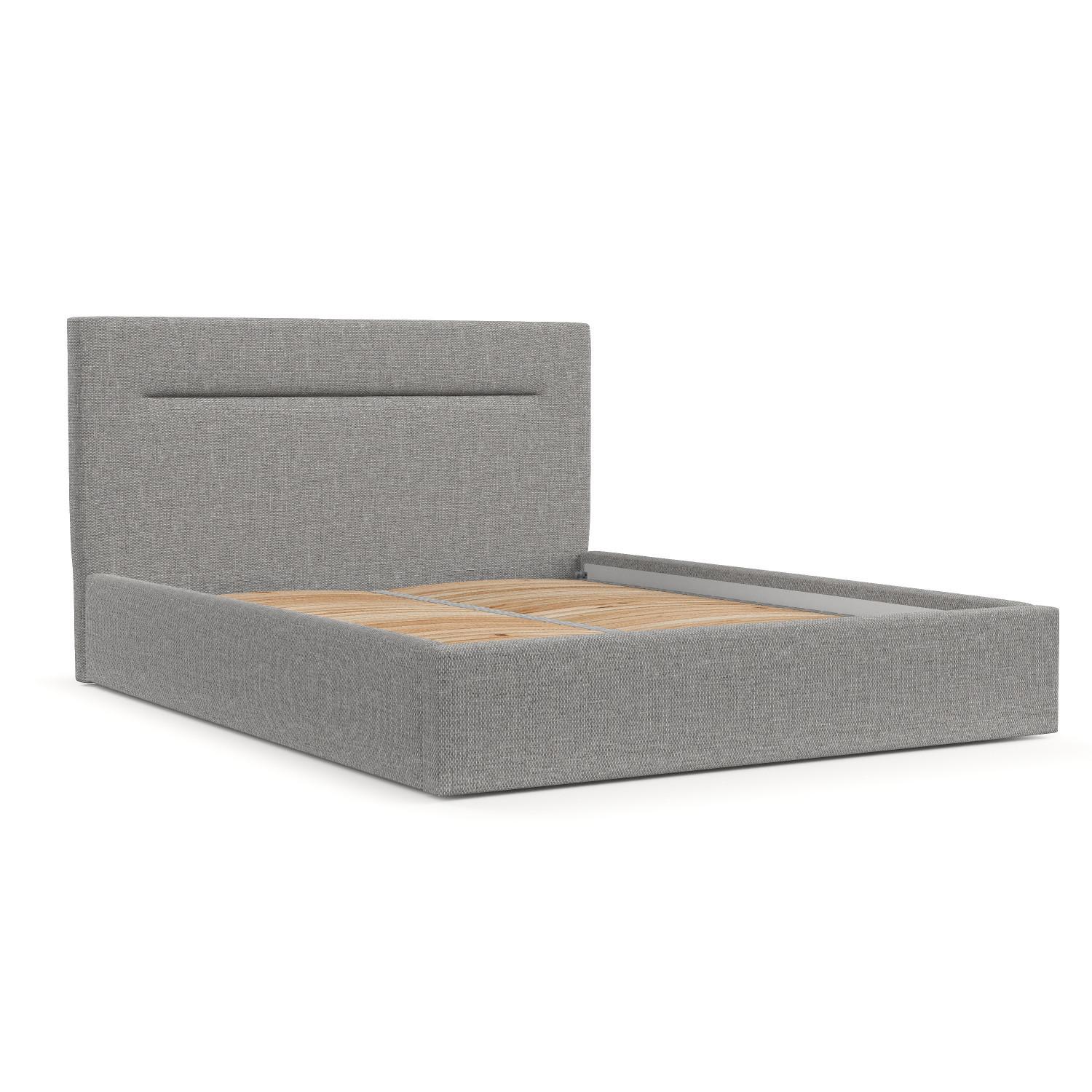 POLSTERBETT Liline 140/200 cm Hellgrau im Inari Stoff - Hellgrau/Schwarz, Holz/Holzwerkstoff (140/200cm) - AltaBeds