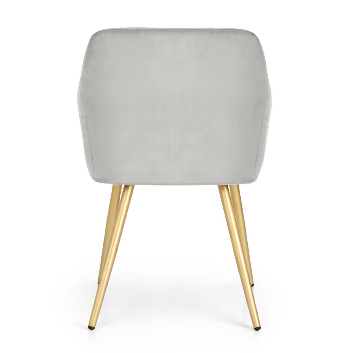 POLSTERSTUHL 6er Set, Metallbeine Grau, Gold 54,5/83/58 - Grau, Textil (55/83/51cm) - RAUMHIRSCH FURNITURE