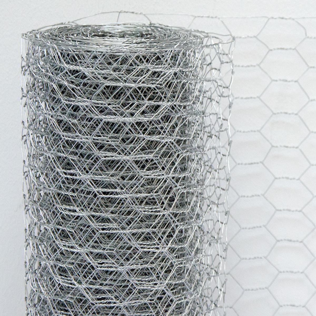 MASCHENDRAHTZAUN Quadratisch, 0,5/25 m - Silberfarben, Metall (2.5/50cm) - Niederberg Metall