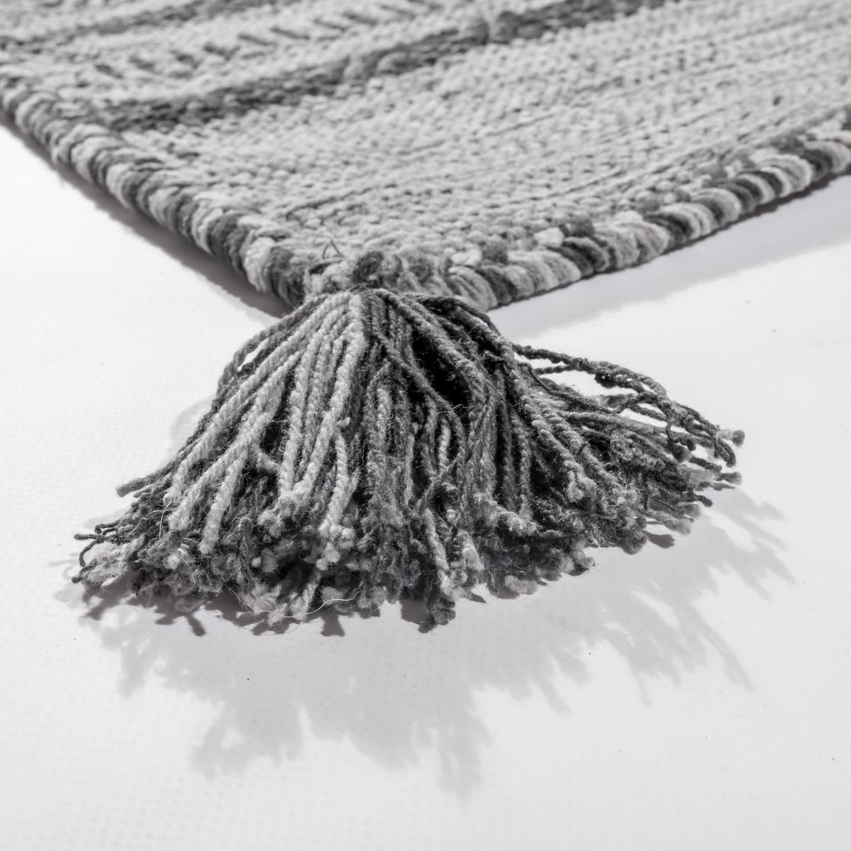 BAUMWOLLTEPPICH handgewebt wendbar, im Boho-Stil, Grau, 160 x 220 cm - Grau, Textil (220/160cm) - KADIMA DESIGN