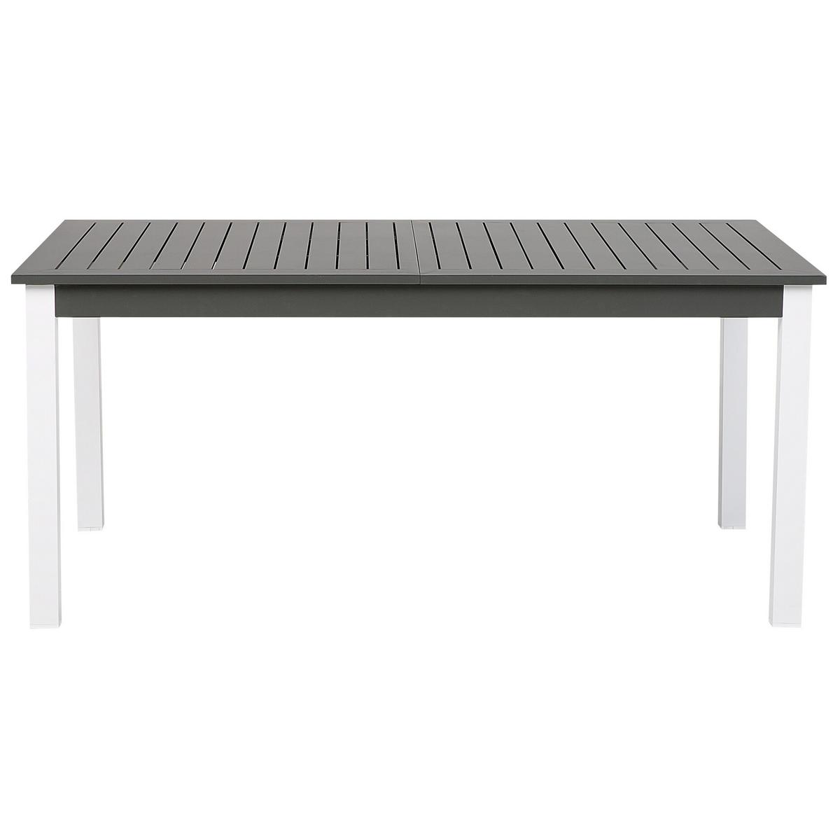GARTENTISCH Dunkelgrau ausziehbar 168-248/100 cm Pancole - Dunkelgrau, Metall (168/100/75cm) - Beliani