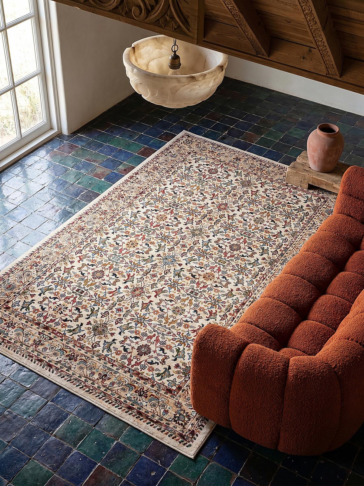 KURZFLORTEPPICH GLAZERT, orientalisch, Natur, 200 x 290 cm - Multicolor, Textil (290/200cm) - KADIMA DESIGN