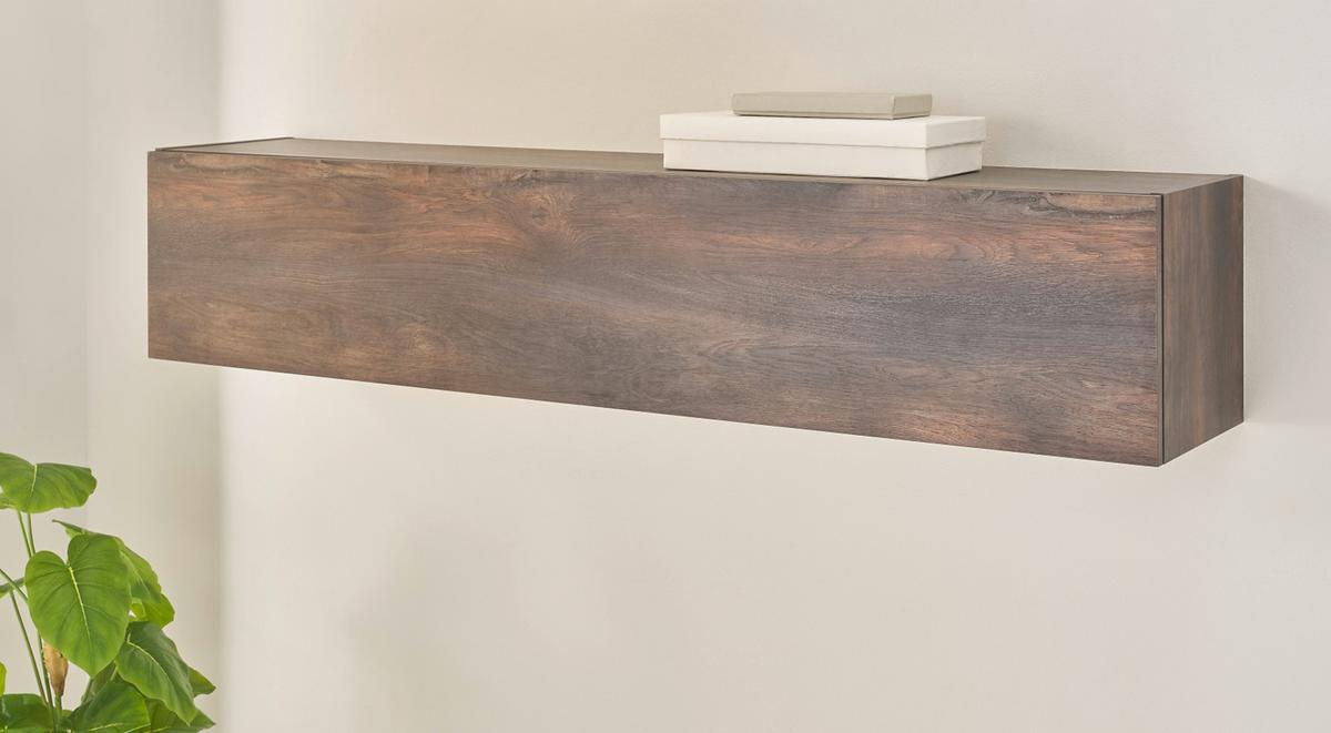 HÄNGESCHRANK Thermo Eiche, Wandschrank hängend 152 x 30 cm - Eichefarben/Grau, Holzwerkstoff (152/30/30cm) - Furn.Design