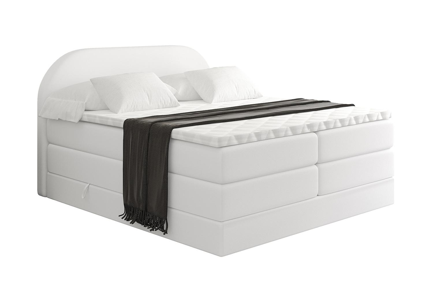 BOXSPRINGBETT mit Matratze und Lattenrost - NOX KING-120x200 - Weiß - Weiß, Holzwerkstoff (120/200cm) - ALTDECOR