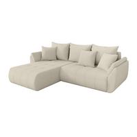 ECKSOFA mit Schlaffunktion Ottomane Links TOKO-L 277x194x86 Beige Bouclé - Sandfarben/Beige, Holzwerkstoff/Kunststoff (277/194cm) - ALTDECOR