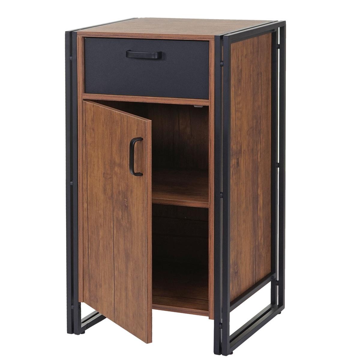 KOMMODE 1 SCHUBLADE 2 TÜREN Holz - Braun, Holzwerkstoff (50/90/43cm) - MCW