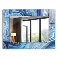 SPIEGEL 80 x 60 cm Rechteckig mit Aufdruck - Blau, Glas (80/60/0.4cm) - TULUP