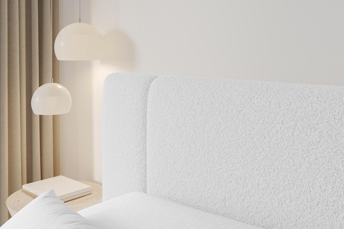 BOXBETT mit Matratze H3 - EVON - 180x200 cm Weiß - Weiß, Holzwerkstoff (180/200cm) - ALTDECOR