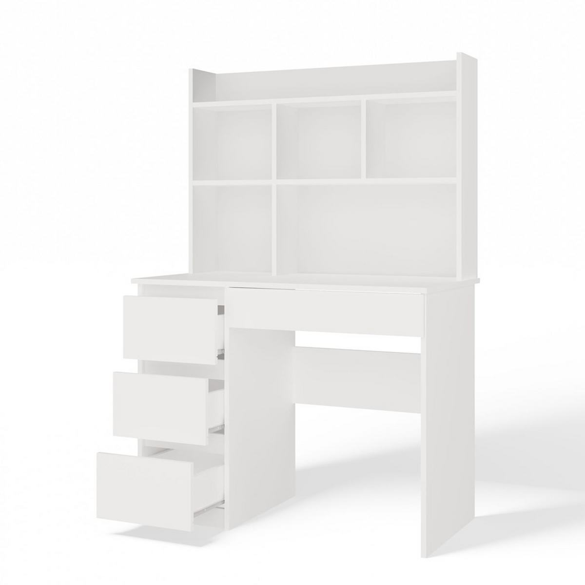 SCHREIBTISCH Weiß 98/146/52 - Weiß, Holzwerkstoff (90/50/146cm) - RAUMHIRSCH FURNITURE