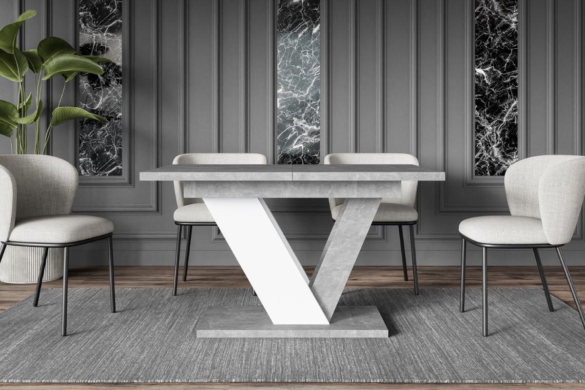 ESSTISCH ausziehbar 120 -160x80x75 cm - Stone / White - CLASI - Weiß/Grau, Holzwerkstoff (120/80/75cm) - ALTDECOR