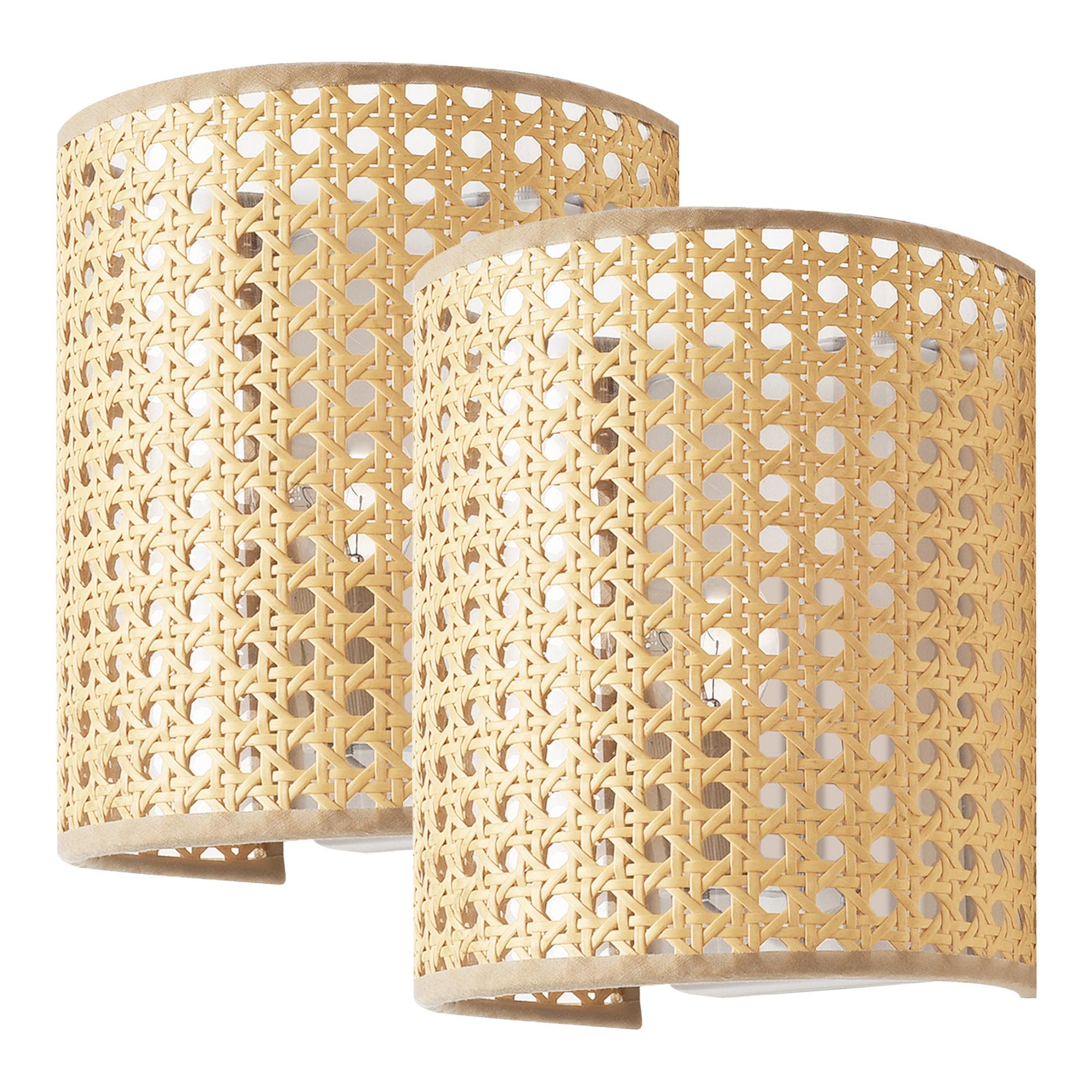 WANDLEUCHTE-SET 2 TLG. Ascot - Beige, Kunststoff/Metall (16/20/12cm) - lux.pro
