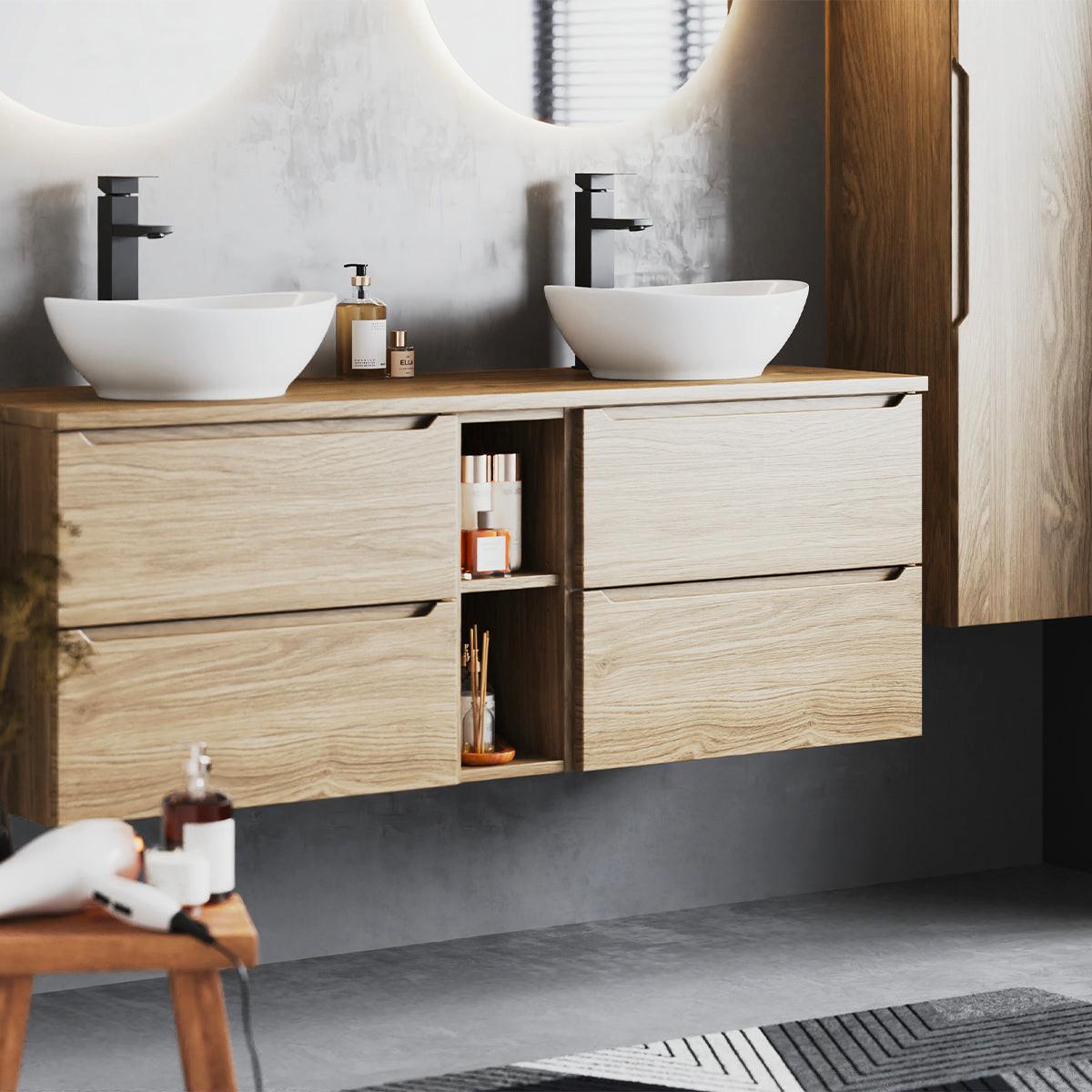 WASCHTISCHUNTERSCHRANK 140.6cm Viggo Holz - Braun, Holzwerkstoff (140.6/52.2/46.5cm) - Petits-meubles