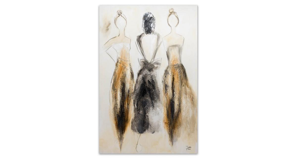 ACRYLBILD HANDGEMALT 60/90 cm - Beige/Braun, Holz/Textil (60/90cm) - KUNSTLOFT