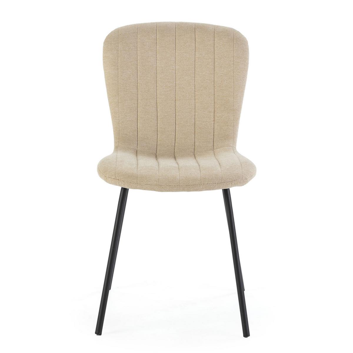 STUHL 4er-Set Lucky beige Stoff - Beige, Textil/Metall (46/85/57cm) - VS Venta-stock