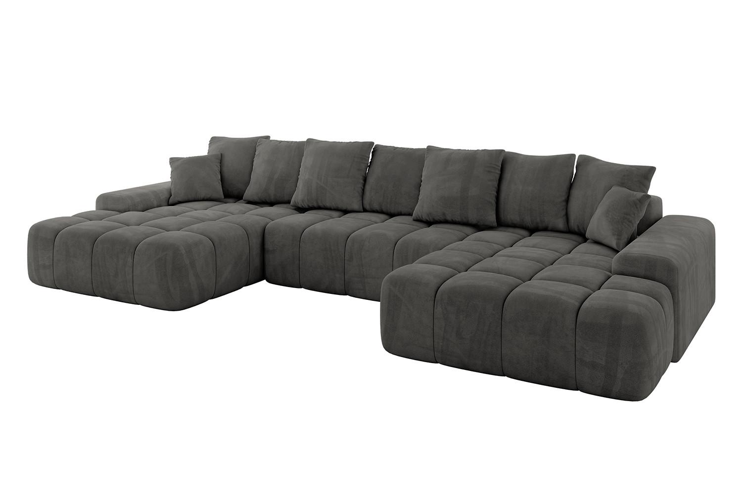 WOHNLANDSCHAFT ENSI-U - 353x164x69 cm Anthrazit - Anthrazit, Holzwerkstoff/Kunststoff (357/69/164cm) - ALTDECOR