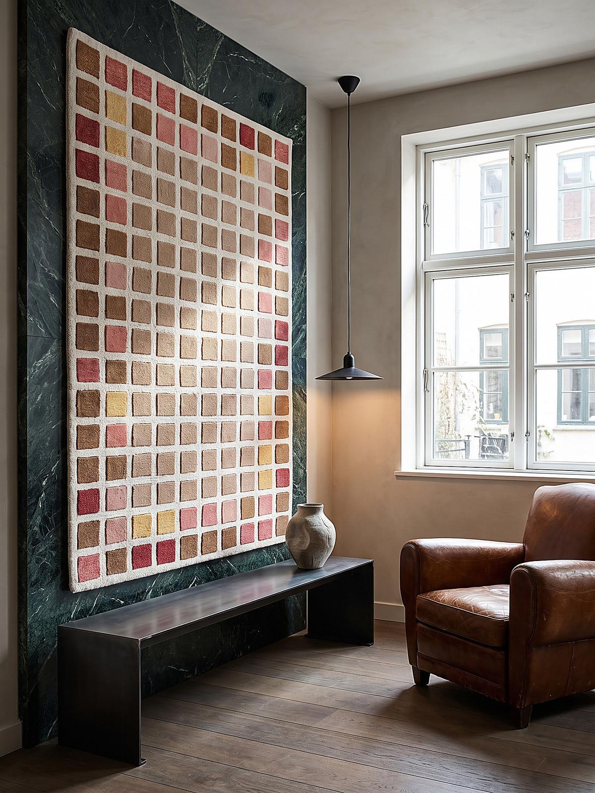 WOLLTEPPICH handgetuftet HAMPS, Quadratraster, Rosa, 200 x 290 cm - Rosa, Textil (200/290cm) - KADIMA DESIGN