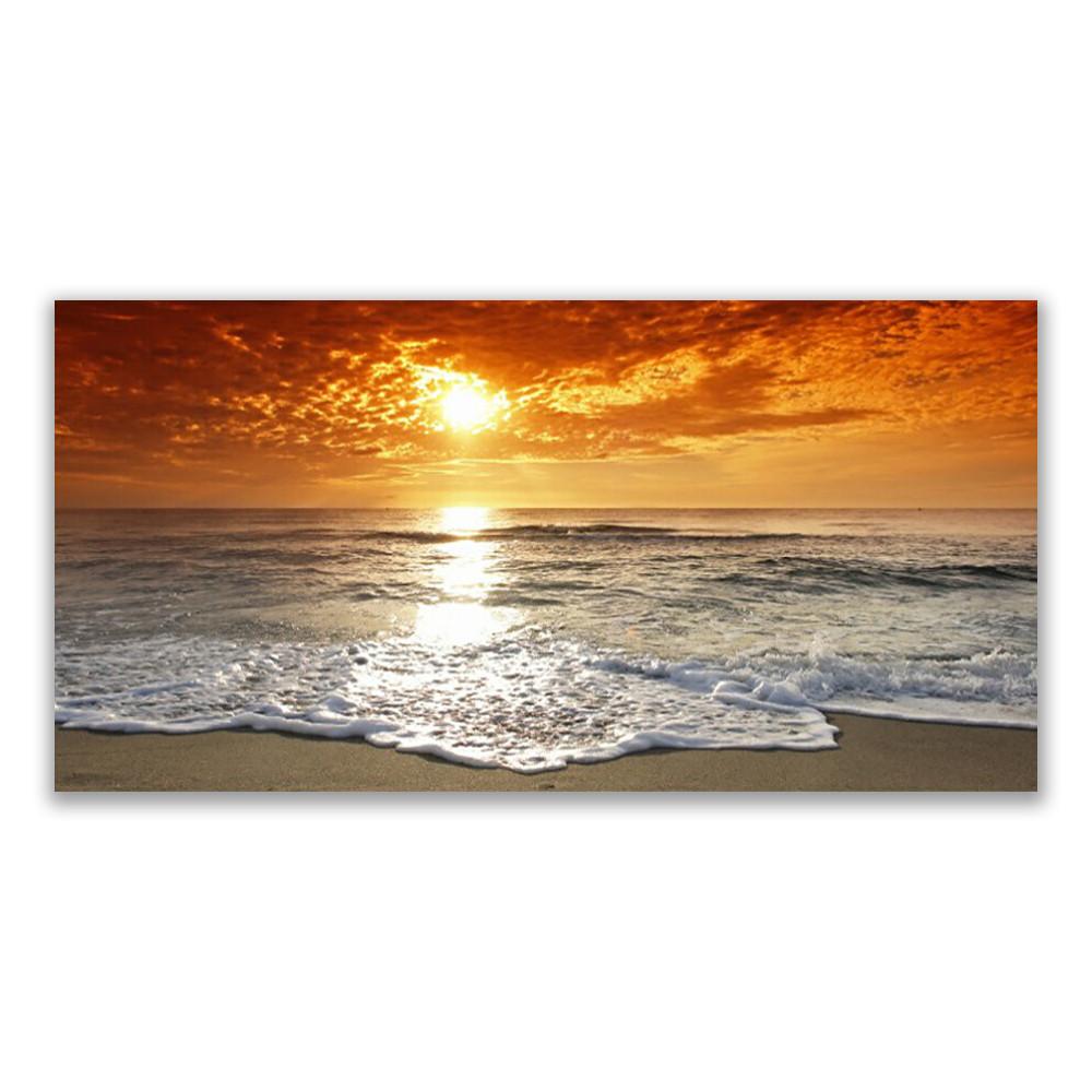 LEINWANDBILD 120x60 cm Sonnenuntergang - Gelb/Orange, Textil (120/4cm) - TULUP