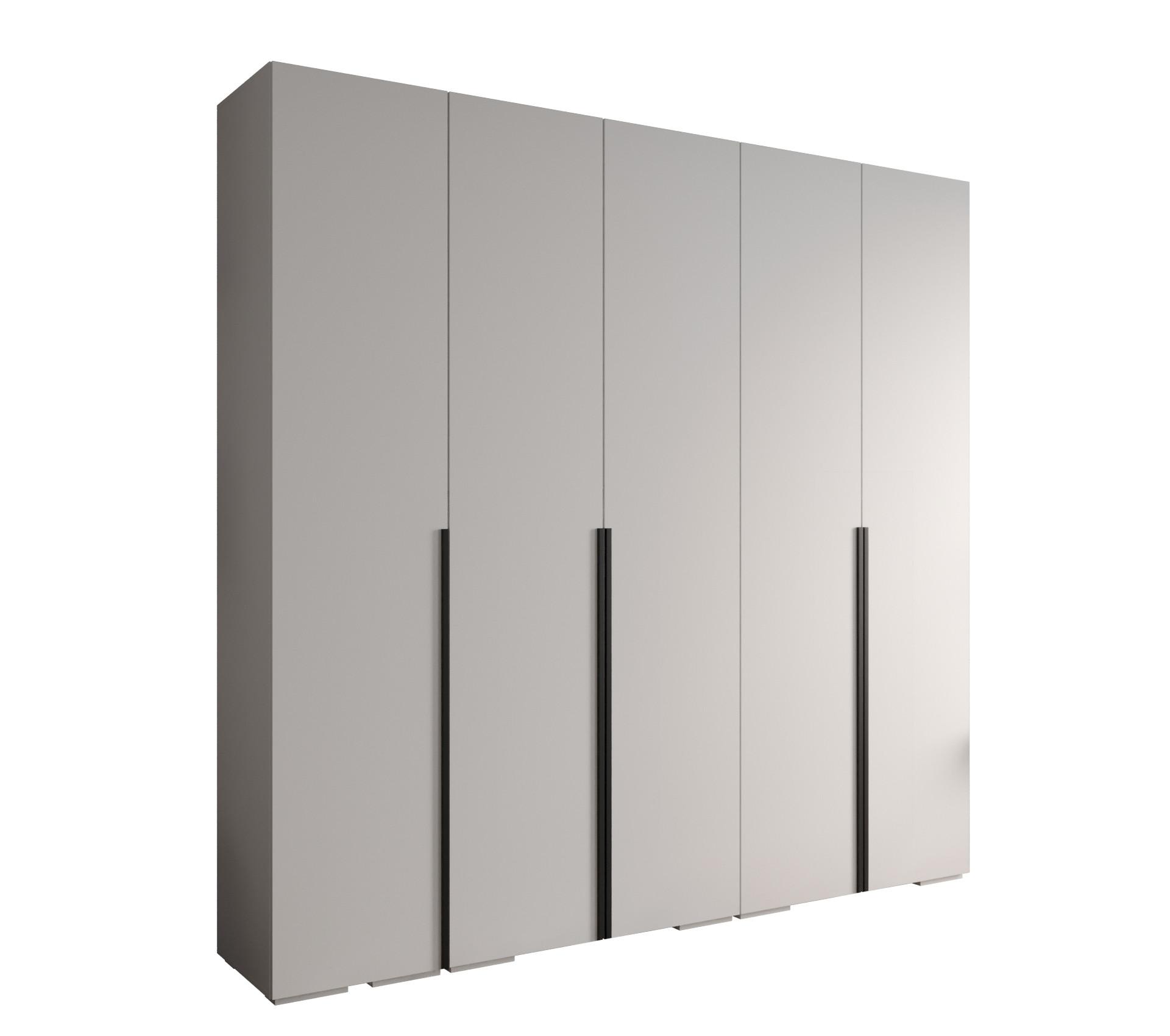 DREHTÜRENSCHRANK 236.7/250/47 5-türig - Schwarz/Weiß, Holz/Metall (250/236.7/47cm) - MÖBEL KRYSPOL